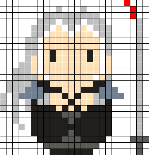 Sephiroth Ff7 Perler Bead Pattern / Bead Sprite - Sephiroth (505x526), Png Download