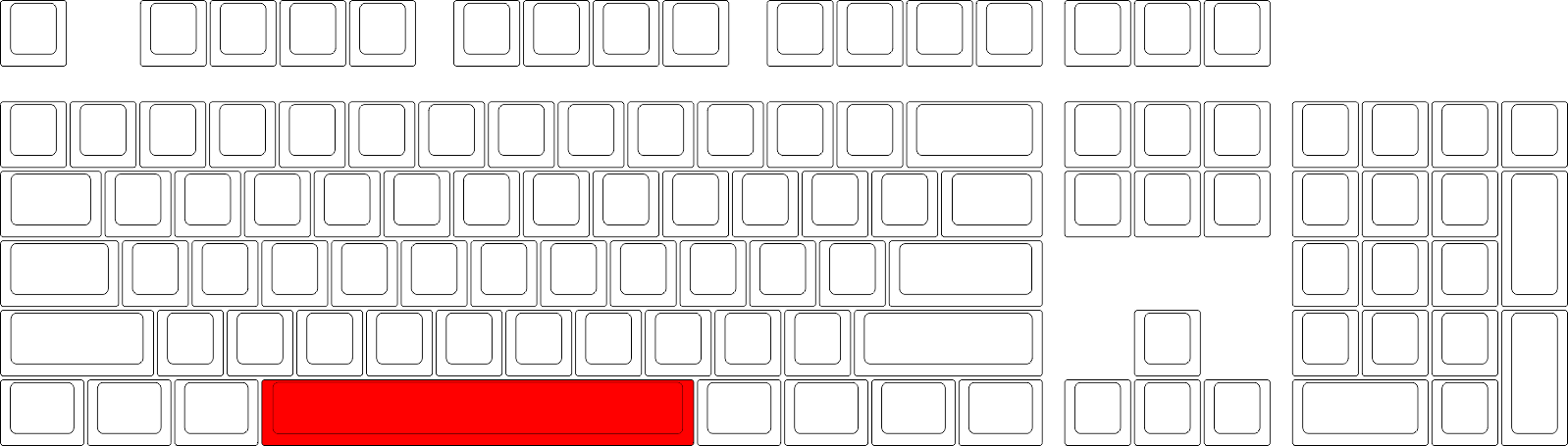 Spacebar Cherry Mx Keycap - R4 Keycap (1598x455), Png Download