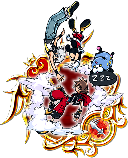 #sora #riku #mickey #kingdom Hearts - Khux Key Art Sky (409x504), Png Download