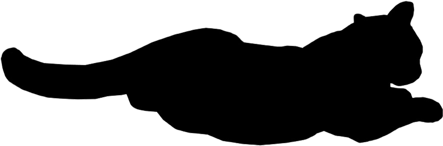 Cat Relaxed - Black Cat Gif Png (1476x584), Png Download