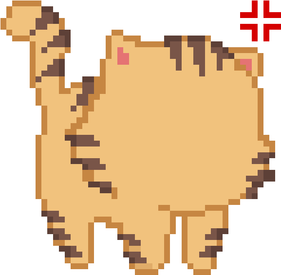 Angry Cat - Pixel Art (1200x1200), Png Download