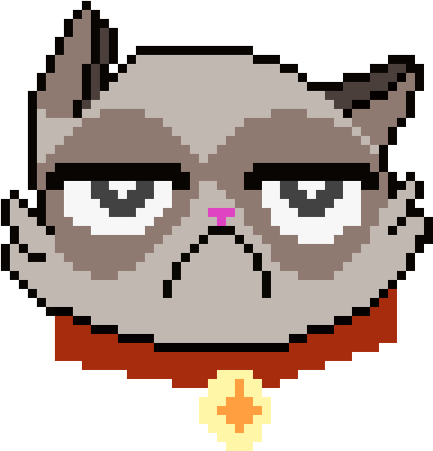 Grumpy Cat - Pixel Art Grumpy Cat (620x570), Png Download