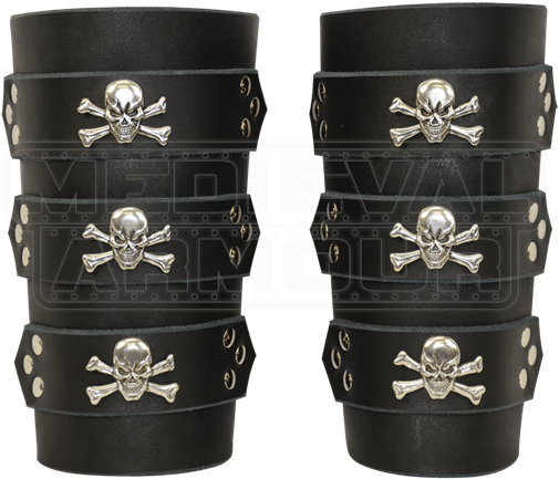 Jolly Roger Pirate Bracers - Armour (550x550), Png Download