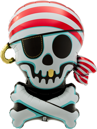 29" Jolly Roger Balloon - 14" Airfill Self Sealing Jolly Roger - Mylar Balloons (500x500), Png Download