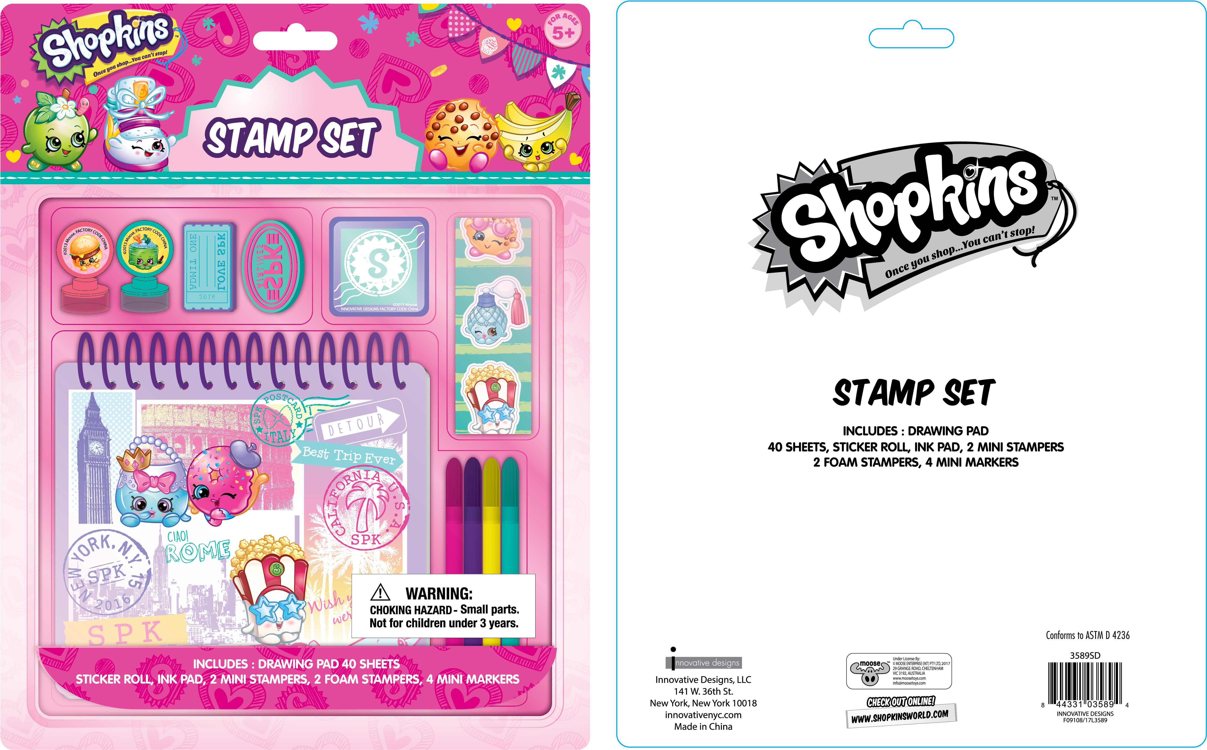 Shopkins Stamp Kit - Shopkins Season 1 Figure: 5-pack (random Pack) (5379x3441), Png Download