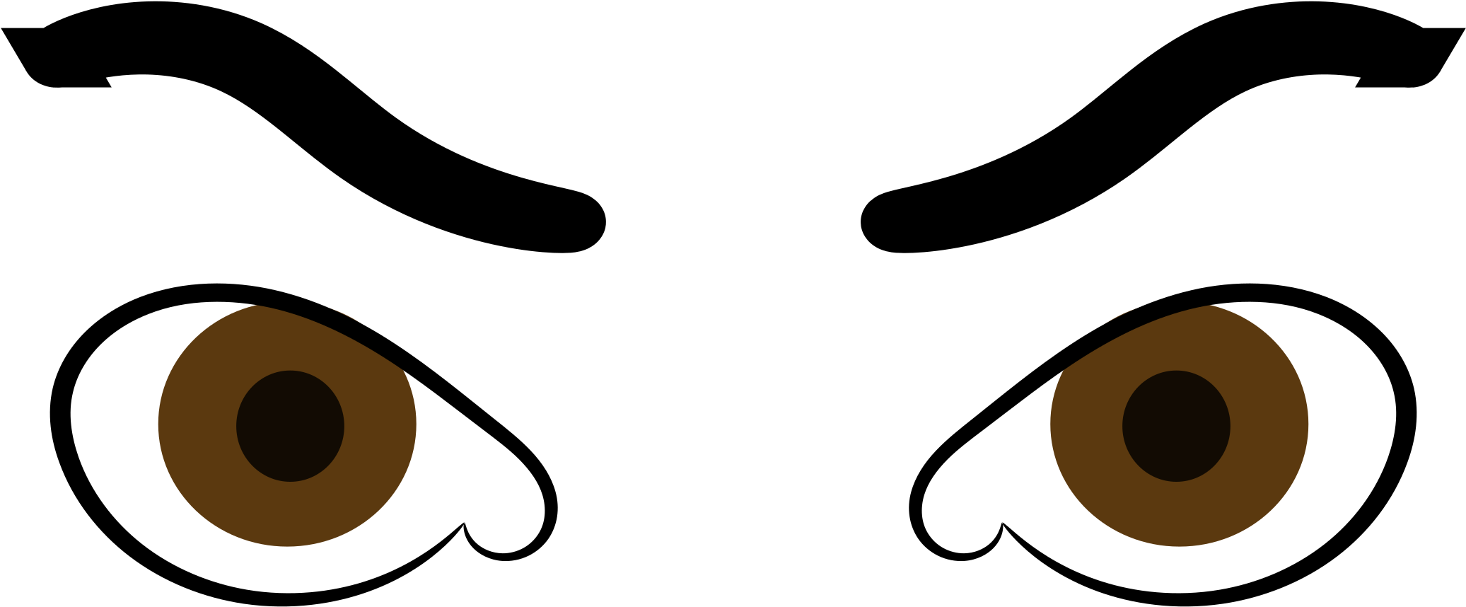 Eyebrow Drawing Download Document - Angry Eyes Clip Art (1811x750), Png Download