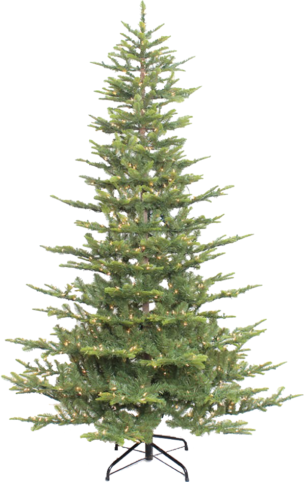 Hand-crafted Christmas Trees - 7.5 Ft Aspen Fir Pre Lit Artificial Christmas Tree (1000x1000), Png Download