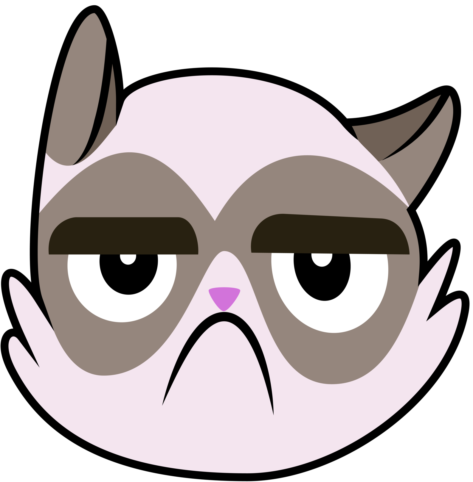 Image Black And White Download Collection Of Grumpy - Grumpy Cat Clip Art (1600x1619), Png Download