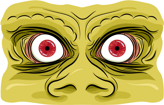 Orc Eyes Looking Very Cross Indeed - Illustration (600x378), Png Download