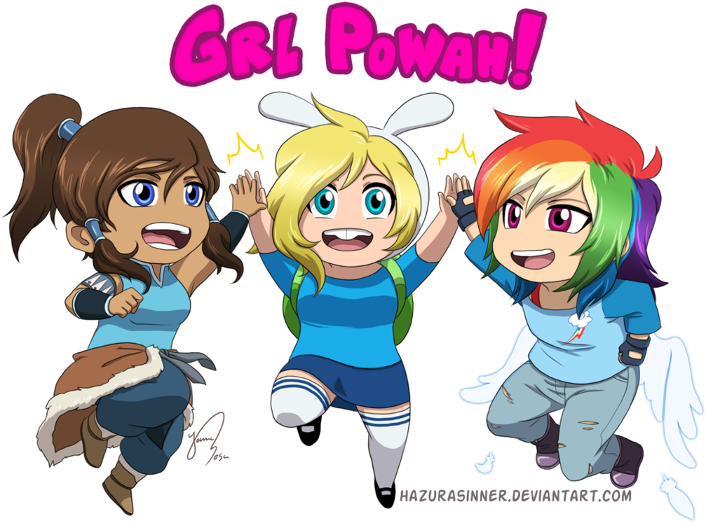 Adventure Time Fond D'écran With Animé Entitled Girl - Korra Rainbow Dash (1024x751), Png Download