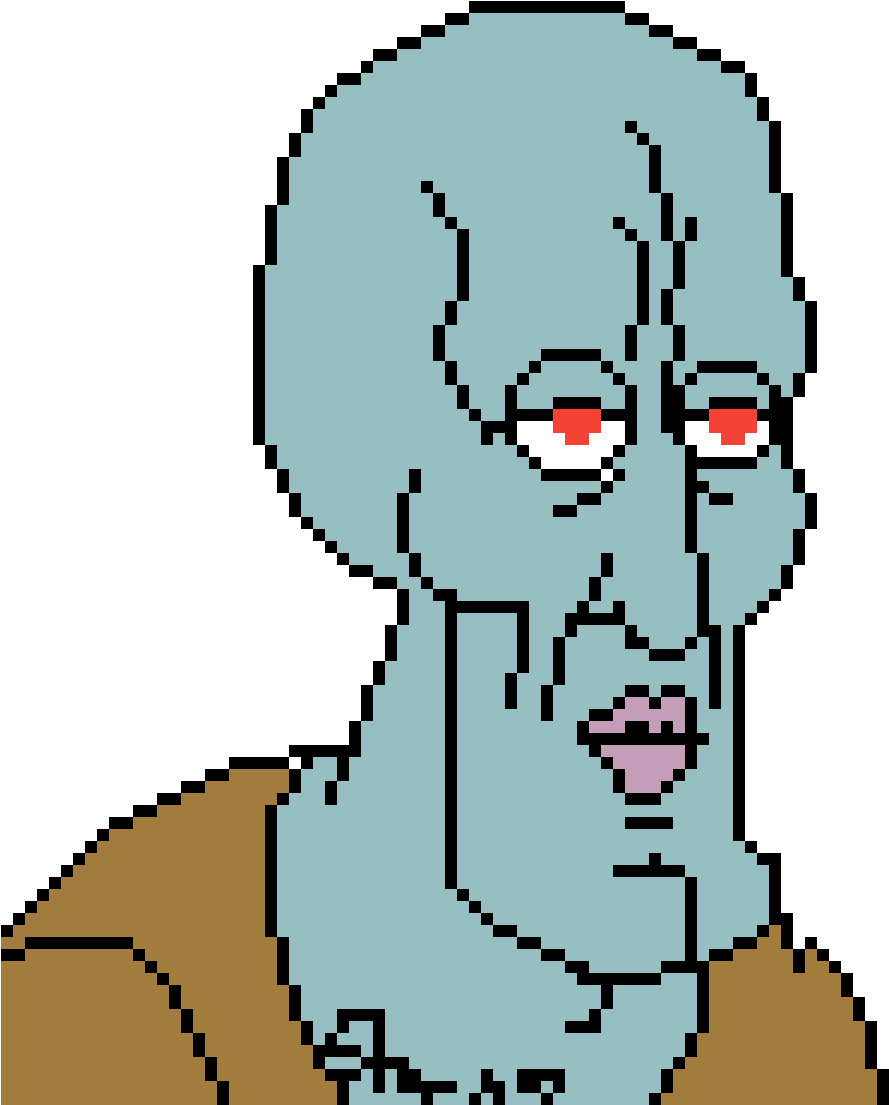 Pixilart Handsome Squidward Bentri Png Png Youtube - Drawing (1200x1200), Png Download