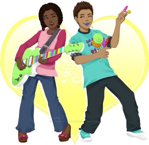 “ Funky Jams And Red Dye - Sheen And Libby Fanart (500x496), Png Download