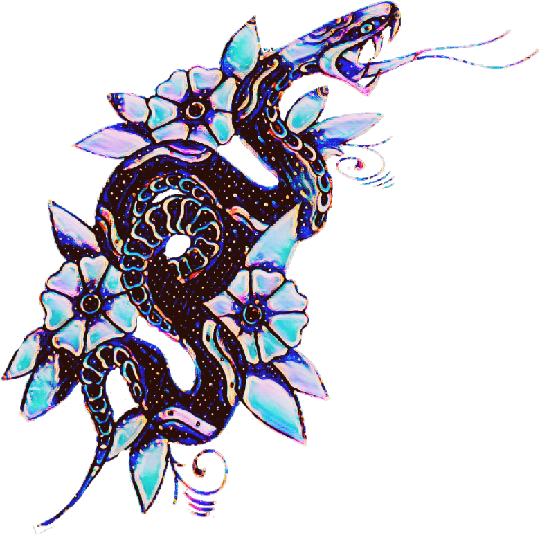 Tattoo Glow Glitch Dragon Flower - Tattoo (1024x1024), Png Download