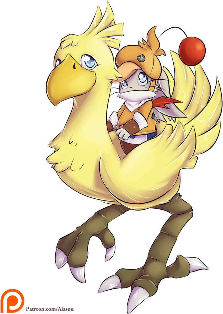 Chocobo Rider By Alasou On Deviantart Banner Royalty - Chocobo Ffta (774x1032), Png Download