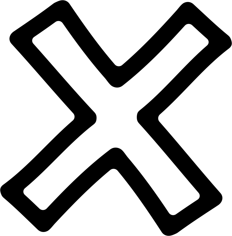 Delete Hand Drawn Cross Symbol Outline Comments - Symbol Delete (982x996), Png Download