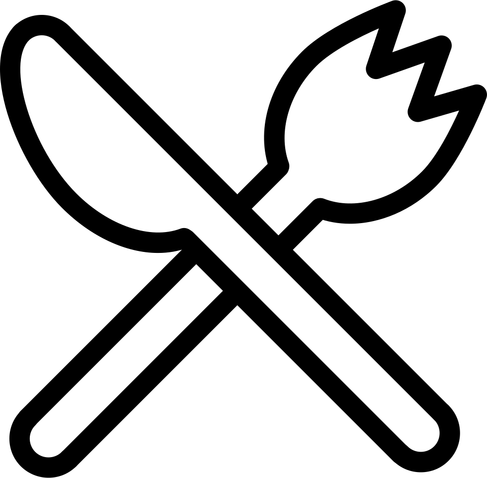 Fork And Knife Outlines Cross Comments - Knife And Fork Cross (980x962), Png Download