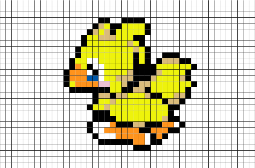 Pixel Art Final Fantasy Chocobo (880x581), Png Download