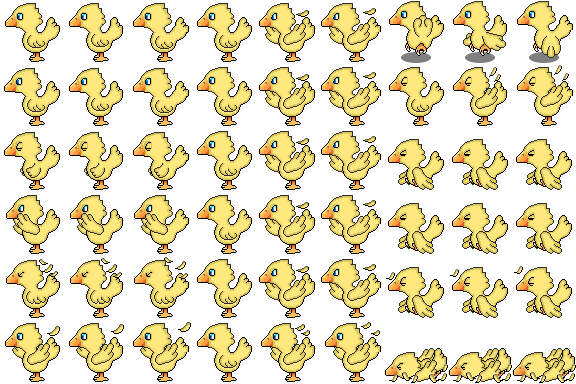 Sv Choco Sheet - Rpg Maker Mv Chocobo (576x384), Png Download