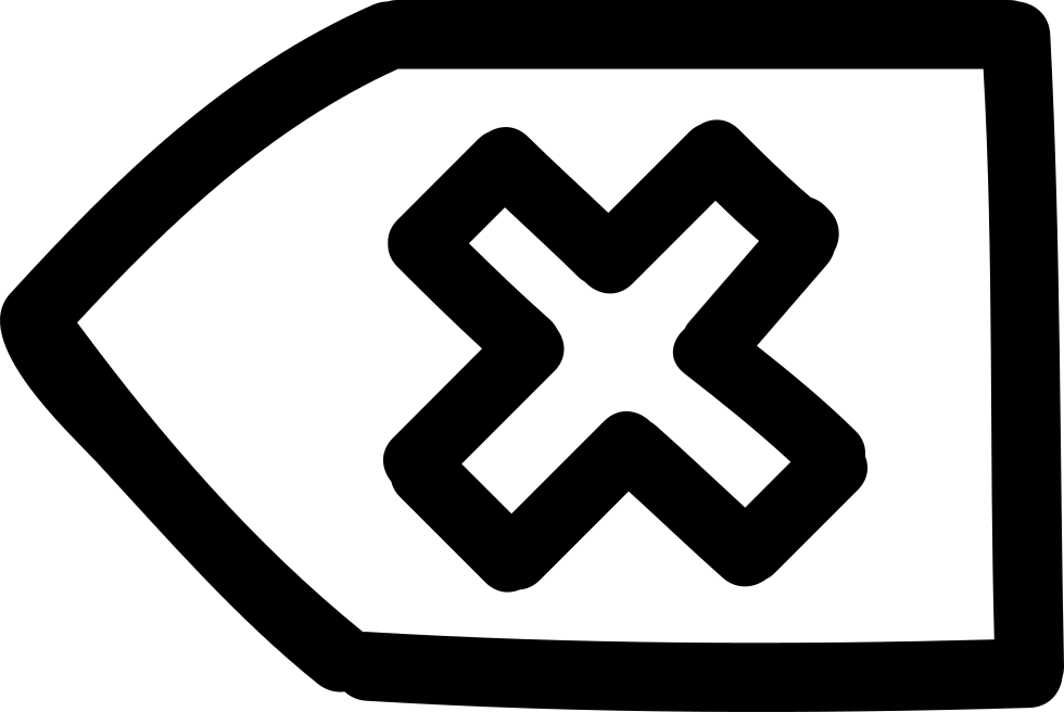 Undo Arrow Hand Drawn Symbol Outline With A Cross Comments - Icon (980x656), Png Download