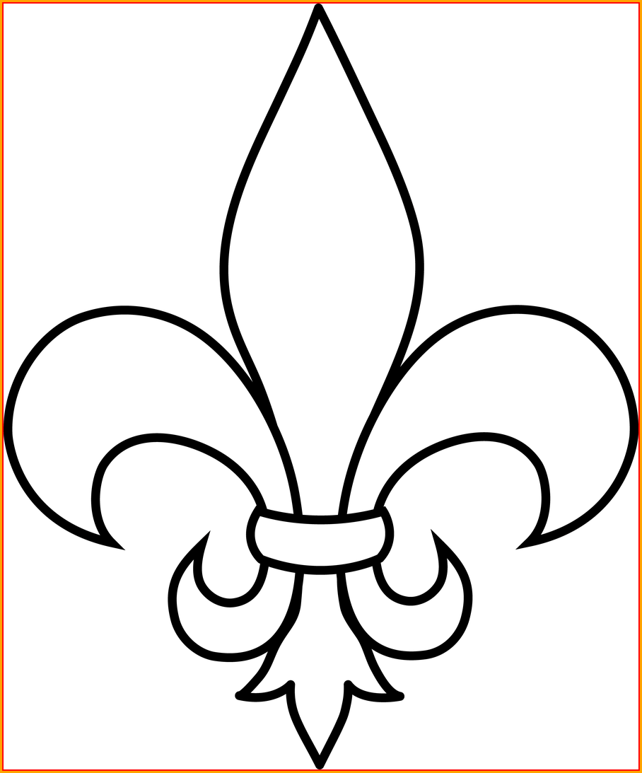 Astonishing Frrench Clip Art Black And White Fleur - New Orleans Fleur De Lys (908x1093), Png Download
