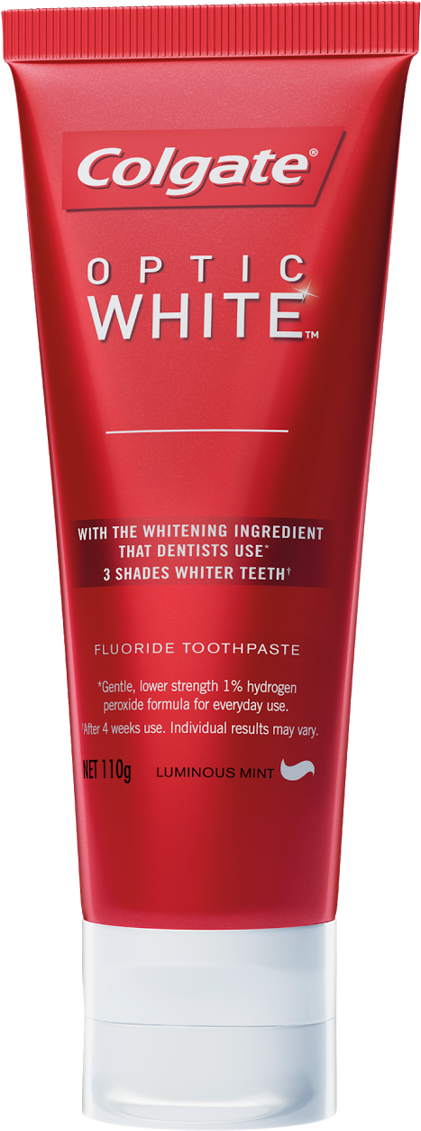 Colgate Optic White - Colgate Optic White Toothpaste Luminous Mint 95g (800x1600), Png Download