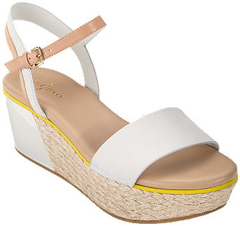 This One's Fun Because Of The Color Block Detail, The - Cole Haan Arden Wedge Sandals (500x375), Png Download
