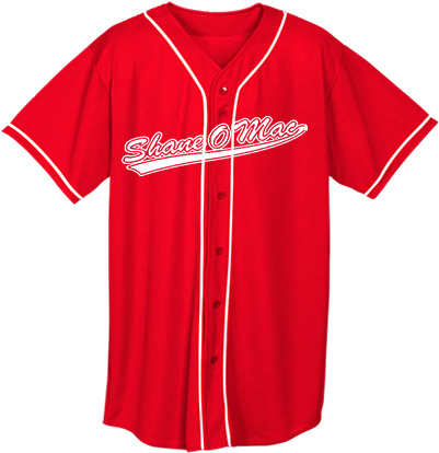 Shane O Mac Mcmahon Red - Baseball Jersey (433x433), Png Download