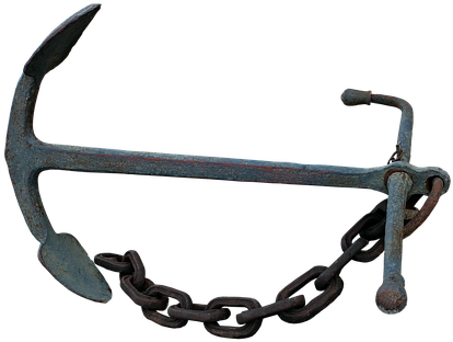 Anchor, Old, Rusted, Rust, Metal - Rusty Heavy Chain Png (460x340), Png Download