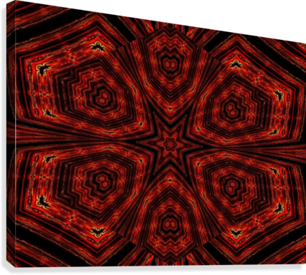 Golden Orange Star Flower Canvas Print - Motif (429x386), Png Download