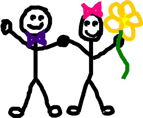 How To Set Use Stick Figure Kids/friends Clipart (600x406), Png Download