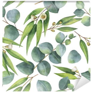 Watercolor Vector Seamless Pattern With Eucalyptus - Flowers Watercolour Eucalyptus (400x400), Png Download