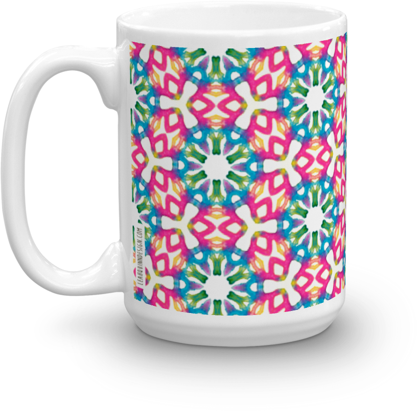 Hippy Watercolor Mug Made In The Usa By Leah Quinn - Mug (1000x1000), Png Download