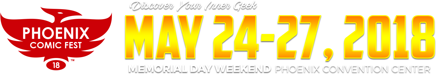 Phoenix Comic Fest Logo (1570x342), Png Download