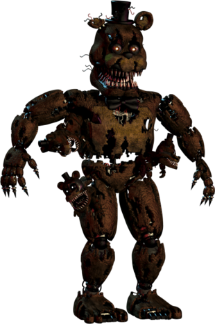 Nightmare Freddy Fazbear - Five Nights At Freddy's - Nightmare Freddy 5 Inch Action (310x466), Png Download