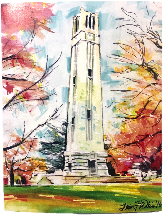 Nc State Wolfpack Bell Tower Notecard Set - North Carolina State University (1024x1024), Png Download