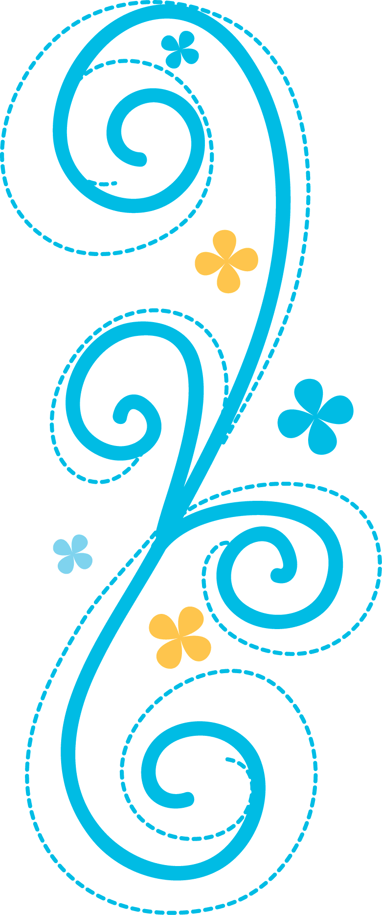 Aqua Swirls - Arabescos Aqua (781x1869), Png Download