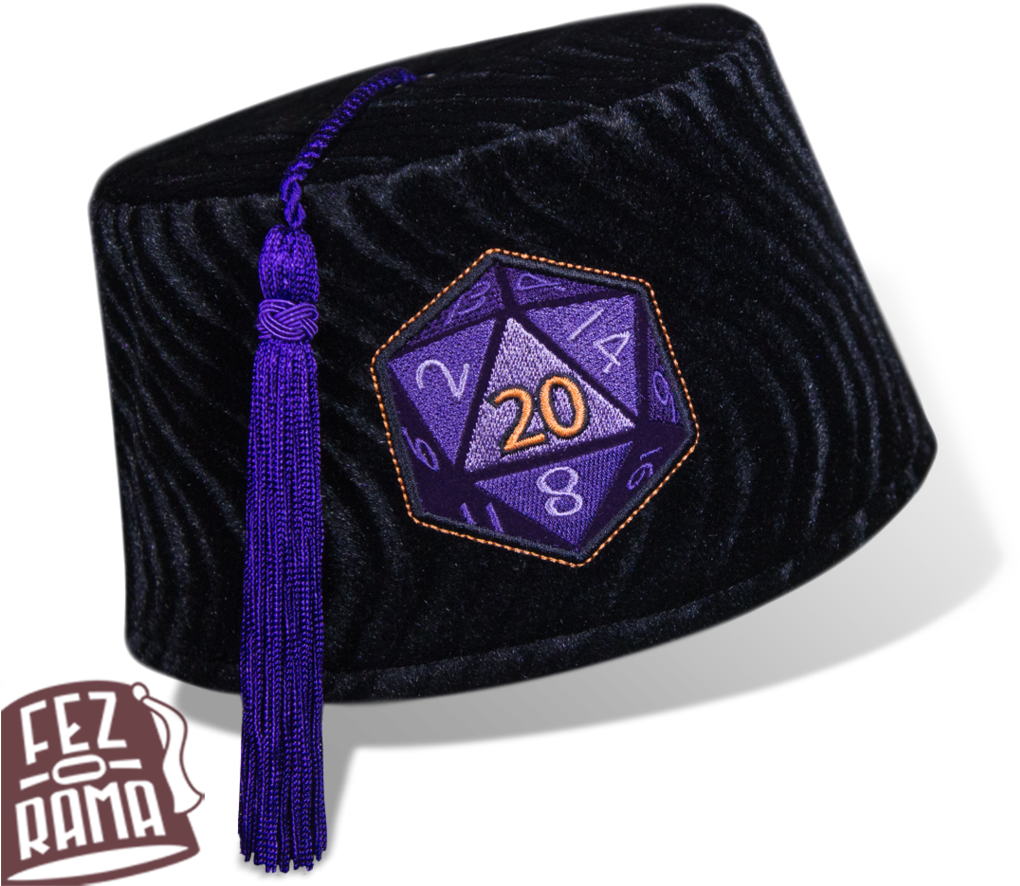 D20 Low Fez - Green (1024x1024), Png Download