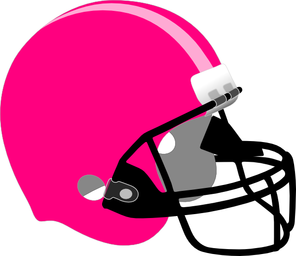 Pink/light Pink Helmet Clip Art At Clker - Football Helmet Clipart Pink (600x519), Png Download