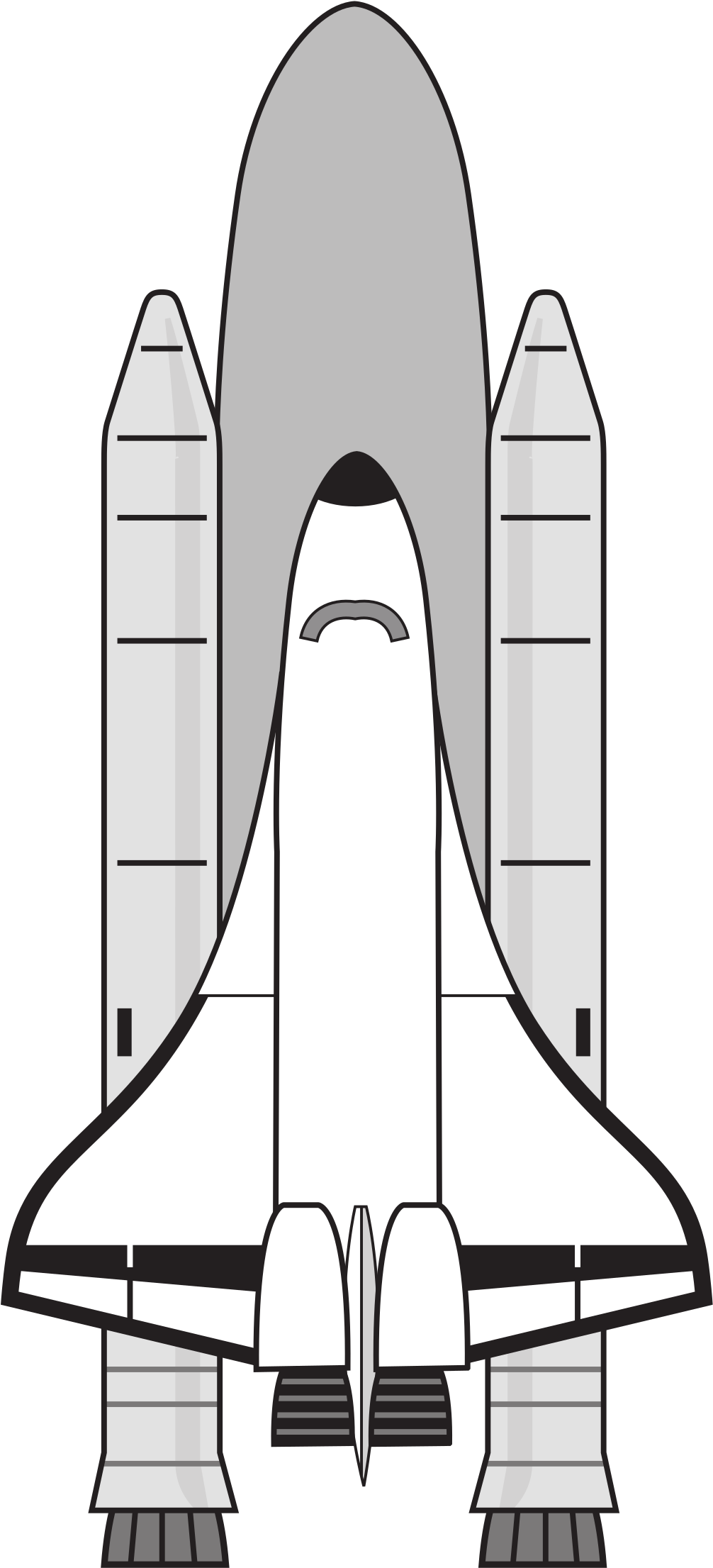 Clipart - Space Shuttle Black And White (1627x2400), Png Download