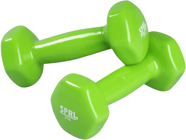 Kettlebells And Dumbbells - Spri Db-3 Deluxe Vinyl Dumbbells-3 Lb Pair (600x600), Png Download