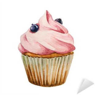 Water Color Cupcake Png (400x400), Png Download