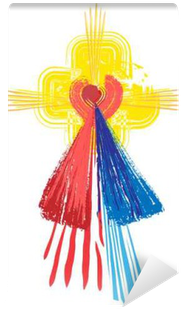 Artistic Abstract Watercolor Symbol Of Sacred Heart - Abstract Art Sacred Heart Of Jesus (400x400), Png Download