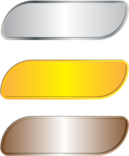 Metallic Gold Silver Copper Banners, Metallic Banners, - Metal (640x640), Png Download