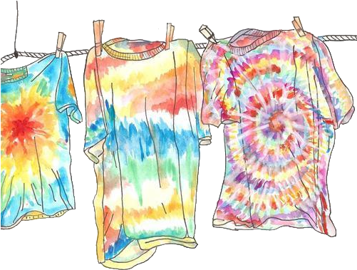 Tie Dye Fashion Sketch (500x399), Png Download