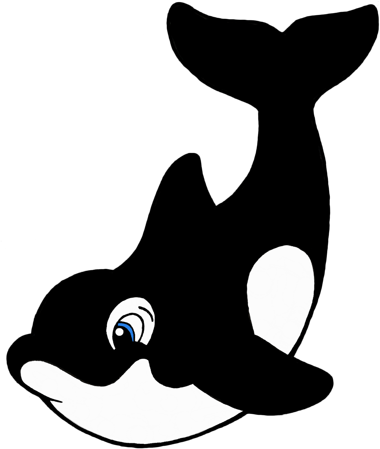 Cartoon Killer Whale - Cute Killer Whale Cartoon (1360x1600), Png Download