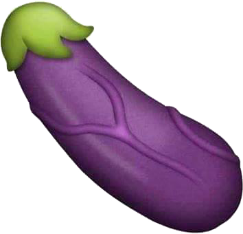 Eggplant Emoji - Veiny Eggplant Emoji (354x340), Png Download