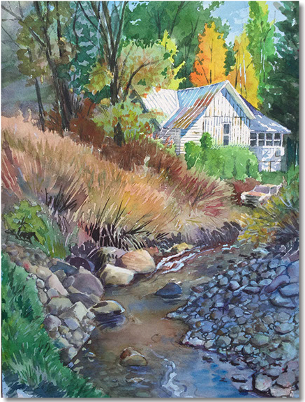 Original Traditional Watercolors By Gregory Effinger - Watercolor Painting (570x576), Png Download