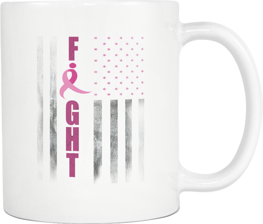 Usa Flag Fight Breast Cancer Awareness Pink Ribbon - Coffee Cup (1024x1024), Png Download