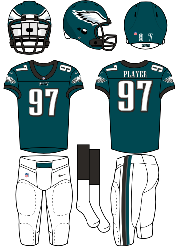 Philadelphia Eagles Uniform - New York Jets Home Uniform (365x500), Png Download