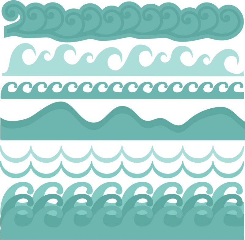 Wave Borders Svg Cut Files Beach Svg Cut Files Ocean - Cute Waves Clipart (800x782), Png Download